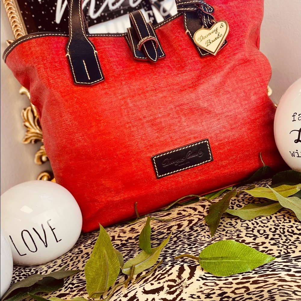 Summer Red Denim material Dooney & Bourke! No rips Summer light weight for fun!